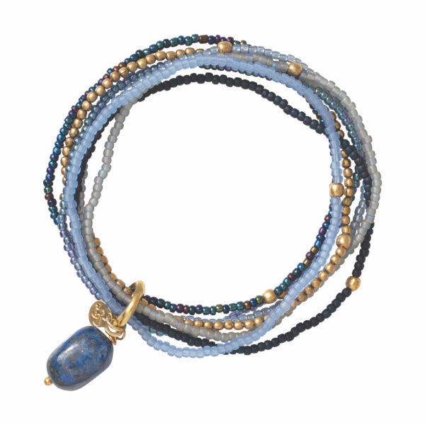 A Beautiful Story - Armbånd - Nirmala - Blue Lapis Lazuli - 17 cm - køb den her