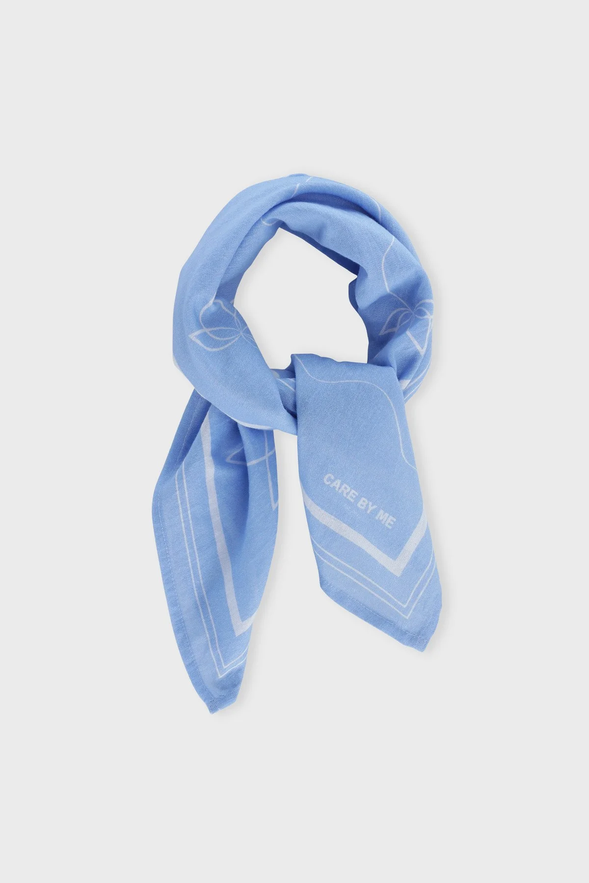 Care by Me - Lotus tørklæde - Summer blue/White print - to størrelser