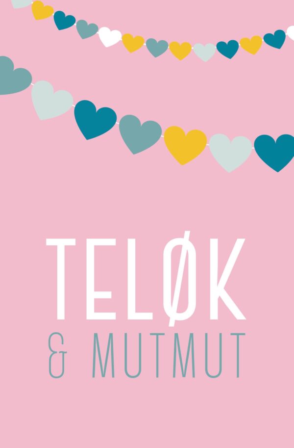 Mutmut - Kort med kuvert "Teløk & mut mut" lyserød