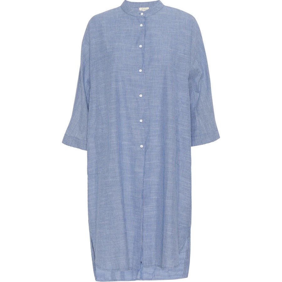 Frau - Seoul 2/4 long shirt- Medium - Blue Stripe- køb den her