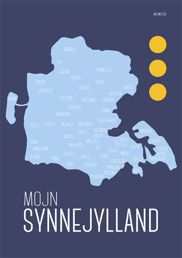 Mutmut - Postkort "Mojn Synnejylland" - Mørkeblå