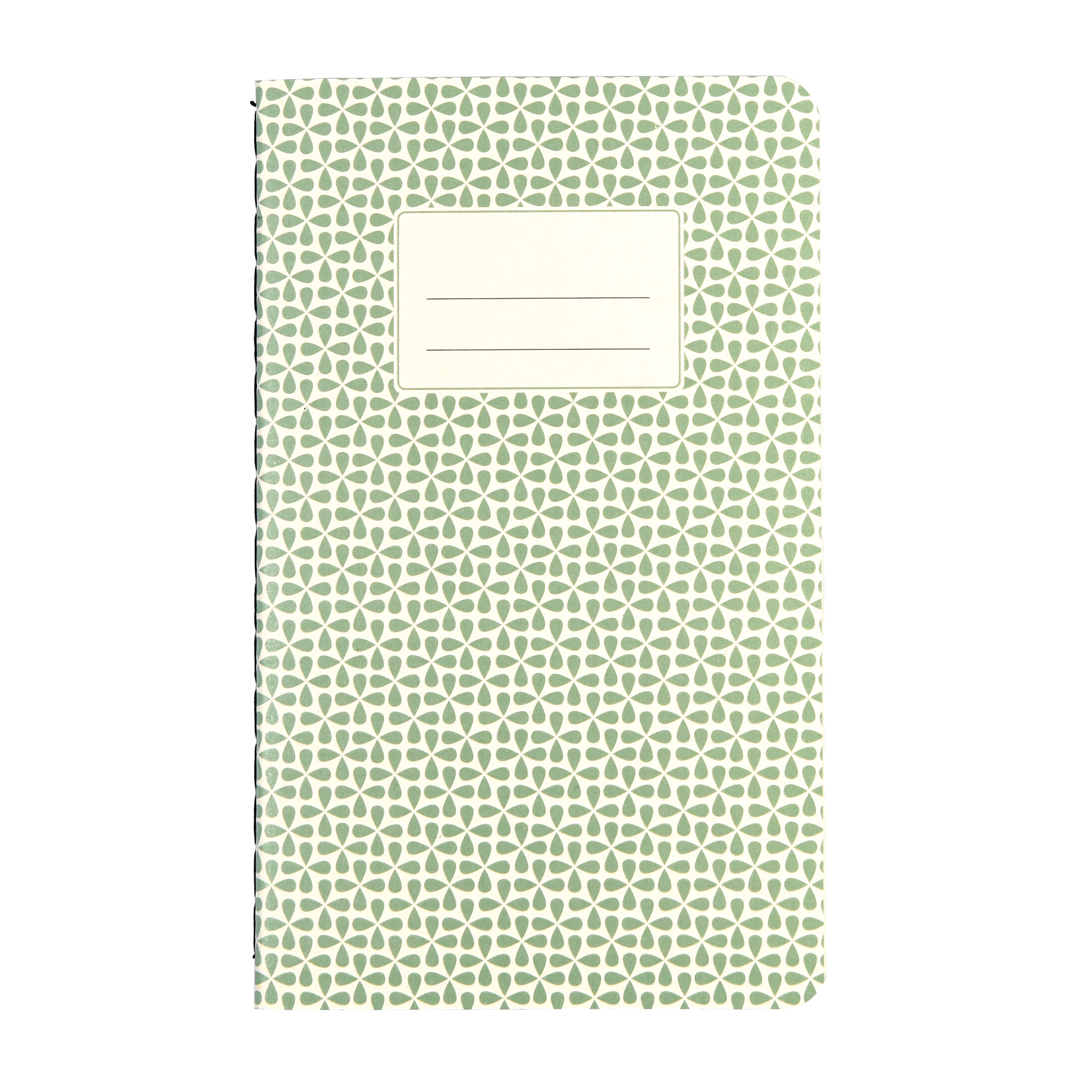 Rex International - Notesbog - grøn - m. mønster 14,5x9 cm