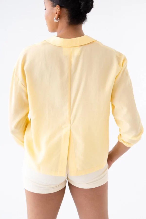 LYKKELAND Atleliér - Pyjamas skjorte-Soft Yellow- Lykkeland- kan købes her