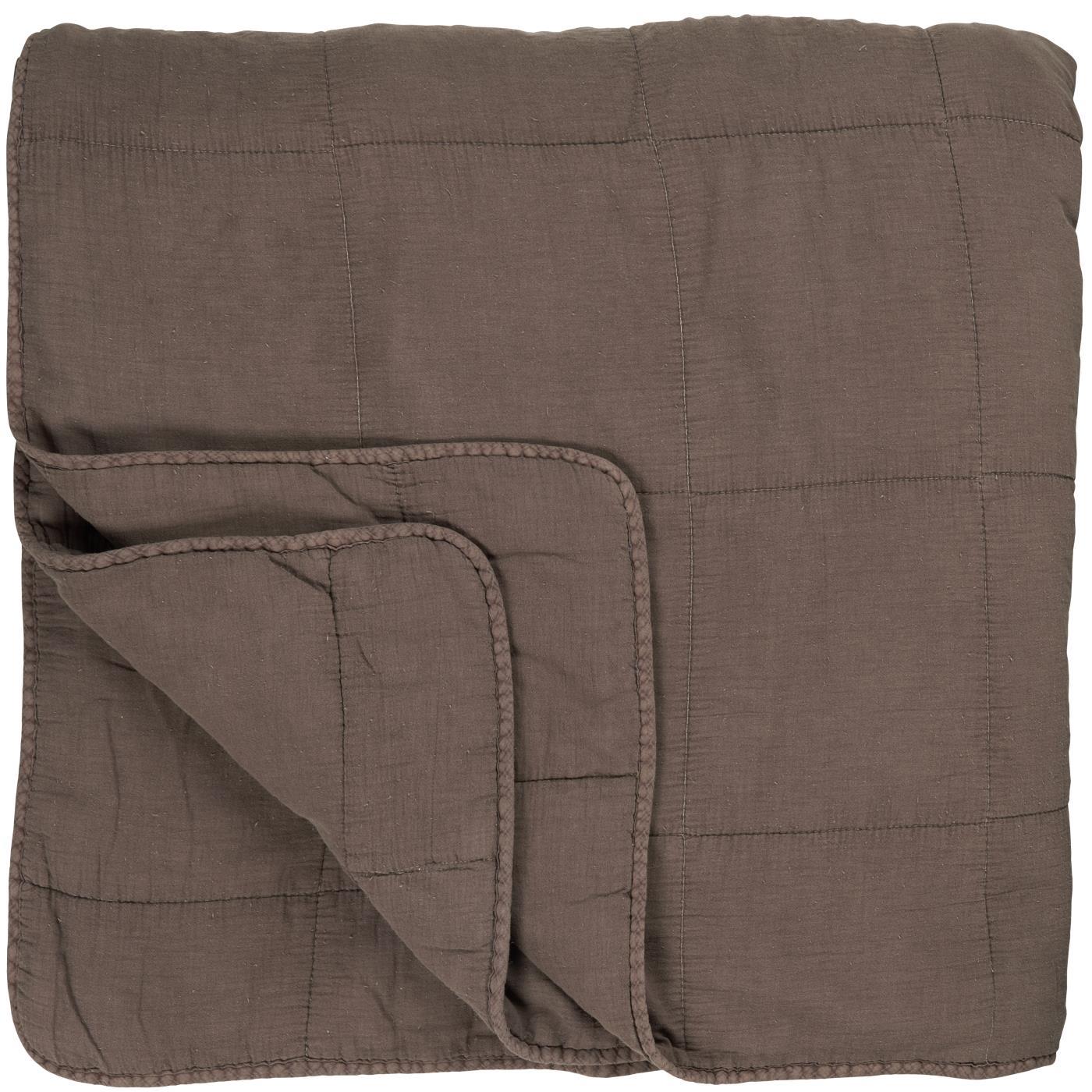 Ib Laursen - Vintage Quilt sengetæppe - Brun - 240 x 240 cm - køb det .