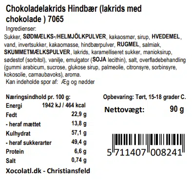Xocolatl - Lakrids med chokolade og hindbær - 90 g